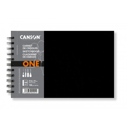 CANSON ART BOOK ONE - SKETCHBOOK 21,6X14 ORIZZONTALE SPIRALATO 100 G