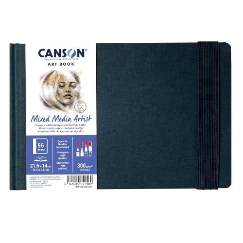 ART BOOK MIXED MEDIA ARTIST CANSON - A5 21,6X14 CM - 56 PAGINE - RILEGATO CON CHIUSURA ELASTICO