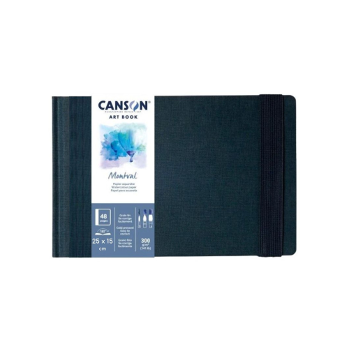 ART BOOK MONTVAL CANSON - 25X15 CM - 48 PAGINE - RILEGATO CON CHIUSURA ELASTICO