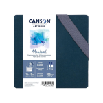 ART BOOK MONTVAL CANSON - 15X15 CM - 18 PAGINE - PIEGATO A FISARMONICA CHIUSURA ELASTICO