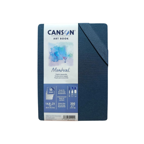 ART BOOK MONTVAL CANSON - 14,8X21 CM - 18 PAGINE - PIEGATO A FISARMONICA CHIUSURA ELASTICO