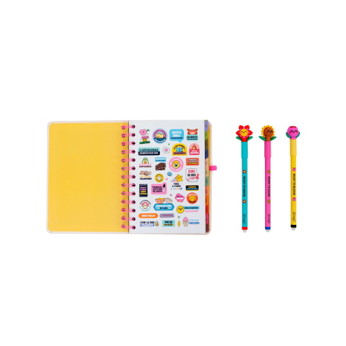 SET DIARIO SCOLASTICO MR. WONDERFUL PICCOLO 2026-27 SETTIMANALE + 3 PENNE CANCELLABILI BO-BO - READY