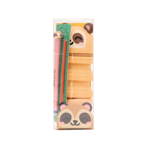 ASTUCCIO IN SILICONE ESTENSIBILE + PENNA CANCELLABILE BO-BO + RICARICA D’INCHIOSTRO – SURICATO