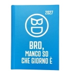 DIARIO 16 MESI POCKET INTENSAMENTE BASTARDIDENTRO 2026/2027 BRO, MANCO SO CHE GIORNO È - BLU