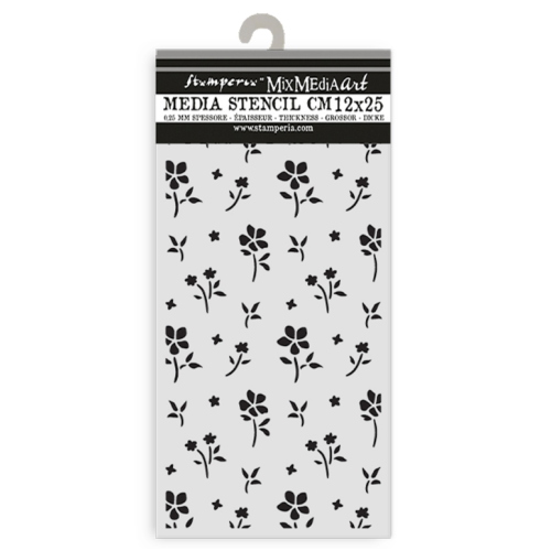 MASCHERINA STENCIL STAMPERIA 12X25 CM - FAMILY SFONDO FIORI PICCOLI