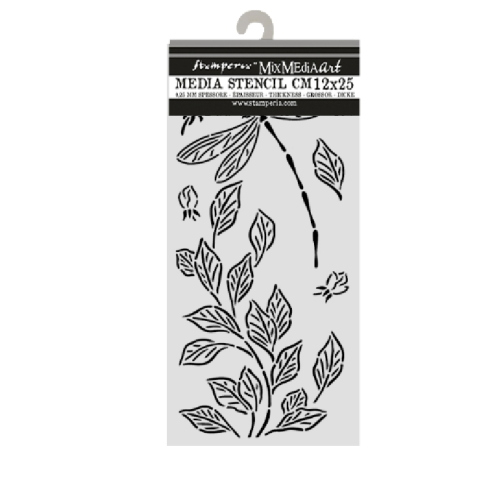 MASCHERINA STENCIL STAMPERIA 12X25 CM - WONDERLAND LIBELLULA