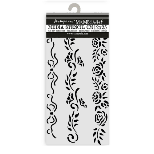 MASCHERINA STENCIL STAMPERIA 12X25 CM - TIMELESS 3 BORDURE