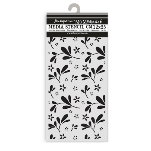 MASCHERINA STENCIL STAMPERIA 12X25 CM - FAMILY SFONDO FIORI GRANDI