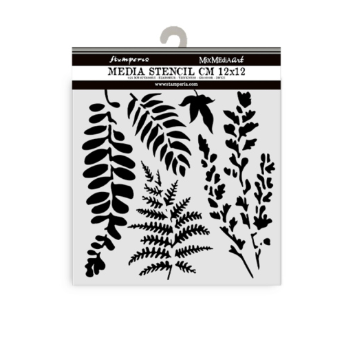 MASCHERINA STENCIL STAMPERIA 12X12 CM - FOGLIE