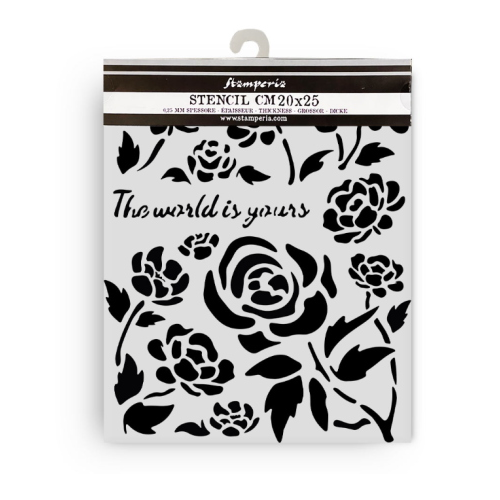 MASCHERINA STENCIL STAMPERIA 20X25 CM - TIMELESS ROSE