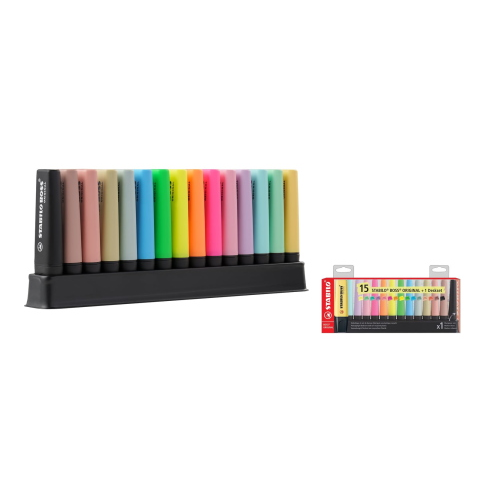SET 15 PZ. STABILO EVIDENZIATORE BOSS ORIGINAL +  MARKER + DESKSET