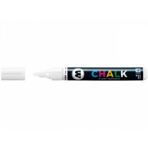 PENNARELLO CHALK PUMP MARKER MOLOTOW - PUNTA BULLET 4 MM - 005 BIANCO