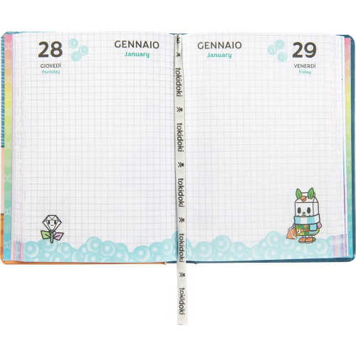 DIARIO IMBOTTITO 12 MESI DATATO 2026/2027 TOKIDOKI - AZZURRO