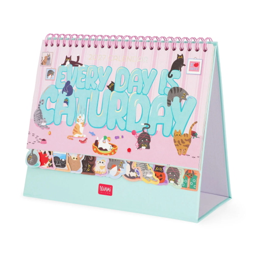 CALENDARIO DA TAVOLO LEGAMI 2027 CON ADESIVI - EVERY DAY IS A CATURDAY