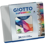 PASTELLI GIOTTO SUPERMINA IN SCATOLA METALLO 24 COLORI 