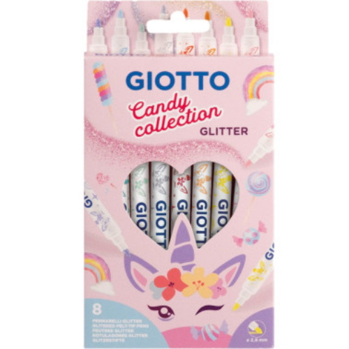 PENNARELLI GIOTTO TURBO CANDY COLLECTION GLITTER SCATOLA 8 COLORI 