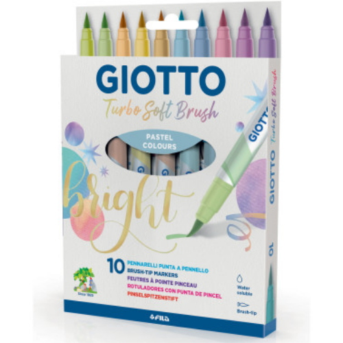   PENNARELLI PUNTA PENNELLO GIOTTO TURBO SOFT BRUSH PASTEL SCATOLA 10 COLORI