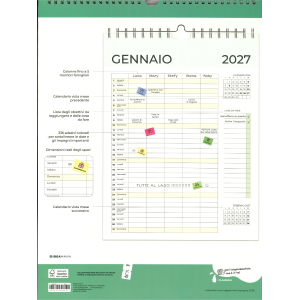 CALENDARIO ORGANIZZA FAMIGLIA CARTOMANIA 2027 - PLANNER MENSILE 