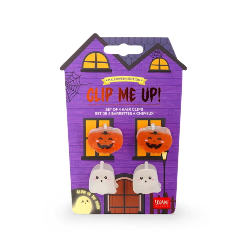 SET 4 MOLLETTINE PER CAPELLI - CLIP ME UP! LEGAMI HALLOWEEN - FANTASMA E ZUCCHE