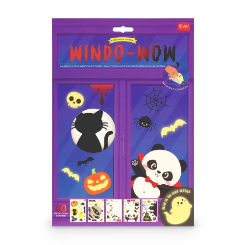 SET 40 ADESIVI ELETTROSTATICI LEGAMI HALLOWEEN - WINDO-WOW - PUMPKIN