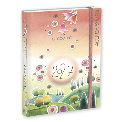 AGENDA GIORNALIERA GOCCIOLINE 2027 - 11,5X16,5 CM - ROSA COLLINE 