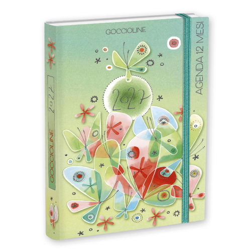 AGENDA GIORNALIERA GOCCIOLINE 2027 - 11,5X16,5 CM - VERDE FARFALLE