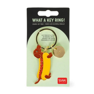 PORTACHIAVI IN METALLO SMALTATO LEGAMI - WHAT A KEY RING - BASSOTTO