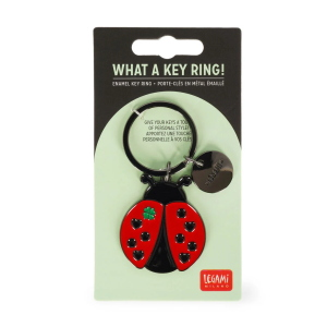 PORTACHIAVI IN METALLO SMALTATO LEGAMI - WHAT A KEY RING - LADYBUG