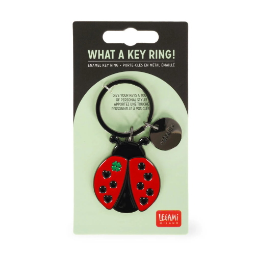 PORTACHIAVI IN METALLO SMALTATO LEGAMI - WHAT A KEY RING - LADYBUG