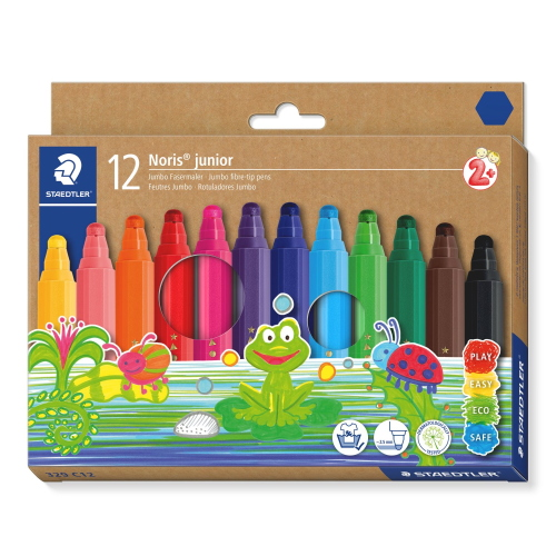 NORIS JUNIOR JUMBO PENNA A PUNTA SINTETICA SET DA 12 COLORI