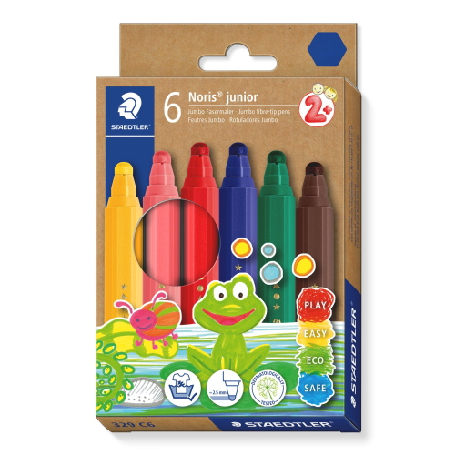 NORIS JUNIOR JUMBO PENNA A PUNTA SINTETICA SET DA 6 COLORI