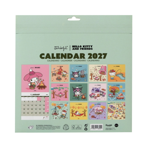 CALENDARIO DA PARETE 2027 MR WONDERFUL - HELLO KITTY