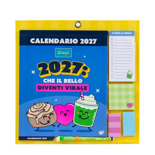 CALENDARIO MAGNETICO DA PARETE 2027 MR.WONDERFUL - CHE IL BELLO DIVENTI VIRALE 