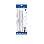 BLISTER 2 RIGHELLI 15 CM PIATTO IN PLASTICA TRASPARENTE STAEDTLER 