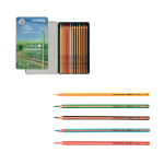 SCATOLA IN METALLO 12 MATITE COLORATE NON ACQUERELLABILI LYRA GRADUATE 