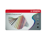 SCATOLA METALLO DA 24 MATITE ACQUERELLABILI STABILO AQUACOLOR