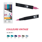 CONF 6 PENNARELLI ACQUARELLABILI DUAL BRUSH TOMBOW - COLORI VINTAGE