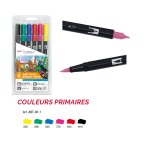 CONF 6 PENNARELLI ACQUARELLABILI DUAL BRUSH TOMBOW - COLORI PRIMARI