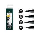 SET 4 PENNARELLI PITT ARTIST PEN TRATTI ASSORTITI FABER CASTELL