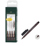 SET 4 PENNARELLI PITT ARTIST PEN TRATTI ASSORTITI SEPPIA FABER CASTELL