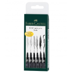 SET 6 PENNARELLI PITT ARTIST PEN TRATTI ASSORTITI FABER CASTELL