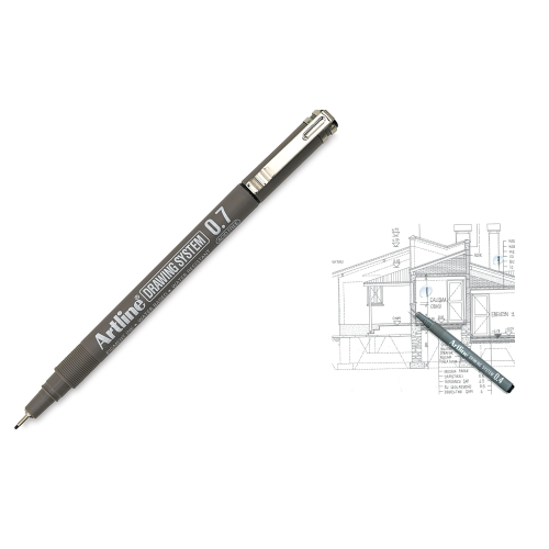 PENNARELLO PUNTA IN FIBRA 0,7 MM DRAWING SYSTEM ARTLINE  - NERO