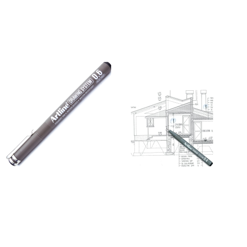 PENNARELLO PUNTA IN FIBRA 0,6 MM DRAWING SYSTEM ARTLINE  - NERO