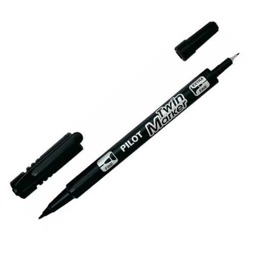 PENNARELLO TWIN MARKER DOPPIA PUNTA PERMANENTE PILOT - NERO