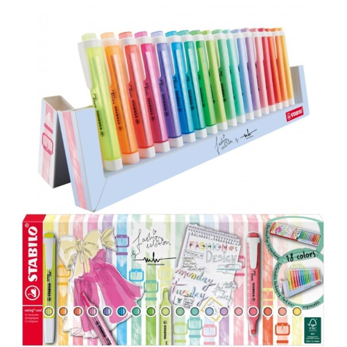 Cartolibreria L'Idea  EVIDENZIATORI STABILO SWING COOL - SET DA SCRIVANIA  18 COLORI - STABILO