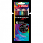 SET 12 MATITE COLORATE ACQUARELLABILI - STABILO AQUACOLOR ARTY