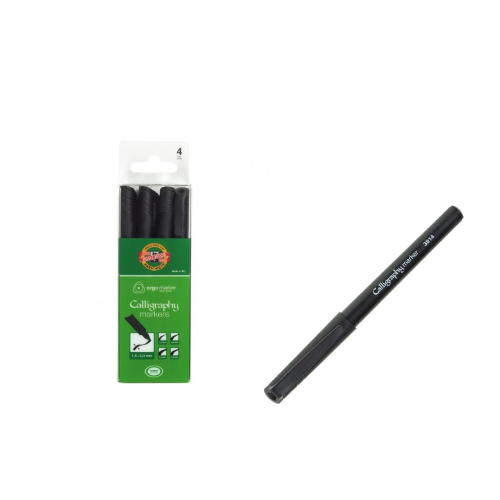 SET DI 4 PENNARELLI CALLIGRAFICI PUNTA PIATTA 