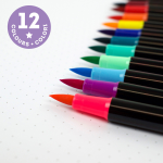 SET DI 12 PENNARELLI CON PUNTA A PENNELLO LEGAMI BRUSH MARKERS