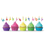 CANDELINE PER TORTA CON SUPPORTO IN PLASTICA - HAPPY BIRTHDAY