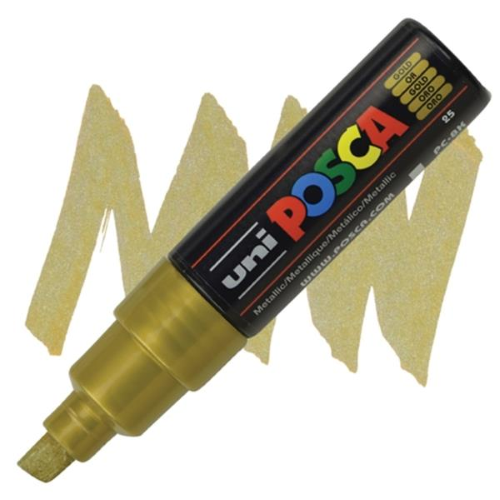 PENNARELLO PUNTA SCALPELLO GRANDE PC-8K UNIPOSCA - METAL ORO